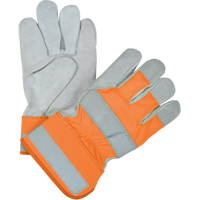 Premium Quality High Visibility Fitters Gloves, Large, Split Cowhide Palm, Cotton Inner Lining Brunswick Fyr & Safety