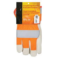 Gants d'ajusteur &agrave; chaleur sup&eacute;rieure orange haute visibilit&eacute;, Grand, Paume en Cuir fleur de vache, Doublure en Thinsulate Brunswick Fyr & Safety
