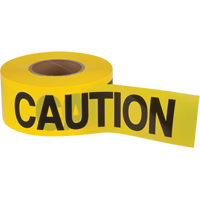 "Caution" Barricade Tape, English, 3" W x 1000' L, 1.5 mils, Black on Yellow SEK397 | Brunswick Fyr & Safety