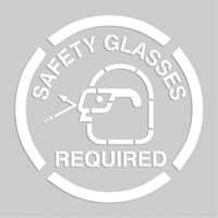 Floor Marking Stencils - Safety Glasses Required, Pictogram, 20" x 20" SEK518 | Brunswick Fyr & Safety