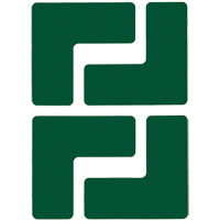 Floor Corner Marks, L, 5" L x 2" W, Green, Polyester Brunswick Fyr & Safety