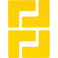 Floor Corner Marks, L, 5" L x 2" W, Yellow, Polyester Brunswick Fyr & Safety