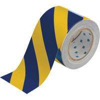 ToughStripe&reg; Floor Marking Tape, 4" x 100', Polyester, Blue and Yellow Brunswick Fyr & Safety