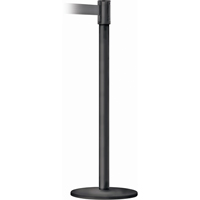 Montant pour barri&egrave;re Slimline TensaBarrier, Acier, 38" h, Ruban Noir, Longueur du ruban 7,5' Brunswick Fyr & Safety