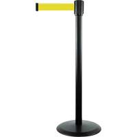 Montant pour barri&egrave;re Slimline TensaBarrier, Acier, 38" h, Ruban Jaune, Longueur du ruban 7,5' Brunswick Fyr & Safety