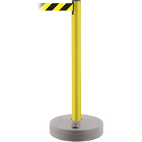 Montant ext&eacute;rieur pour barri&egrave;re TensaBarrier, Plastique, 37" h, Ruban Noir/Jaune, Longueur du ruban 13' Brunswick Fyr & Safety