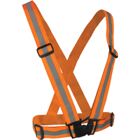 Elastic Safety Harness, High Visibility Orange, Silver Reflective Colour, One Size Brunswick Fyr & Safety