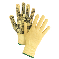 Gants tricot&eacute;s sans couture &agrave; pois, Taille Moyen/8, Calibre 7, Rev&ecirc;tement PVC, Enveloppe en Kevlar, ASTM ANSI niveau A2/EN 388 niveau 3 Brunswick Fyr & Safety