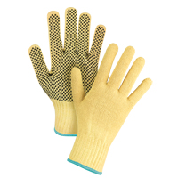 Gants tricot&eacute;s sans couture &agrave; pois, Taille T-Grand/10, Calibre 7, Rev&ecirc;tement PVC, Enveloppe en Kevlar, ASTM ANSI niveau A2/EN 388 niveau 3 Brunswick Fyr & Safety