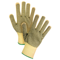 Gants tricot&eacute;s deux c&ocirc;t&eacute;s, sans couture, &agrave; pois, Taille Moyen/8, Calibre 7, Rev&ecirc;tement PVC, Enveloppe en Kevlar, ASTM ANSI niveau A2/EN 388 niveau 3 Brunswick Fyr & Safety