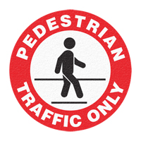 "Pedestrian Traffic Only" Floor Sign, Adhesive, English with Pictogram SFU880 | Brunswick Fyr & Safety