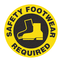 "Safety Footwear" Floor Sign, Adhesive, English with Pictogram SFU881 | Brunswick Fyr & Safety