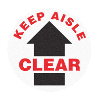 "Keep Aisle Clear" Floor Sign, Adhesive, English with Pictogram SFU882 | Brunswick Fyr & Safety