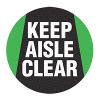"Keep Aisle Clear" Floor Sign, Adhesive, English with Pictogram SFU883 | Brunswick Fyr & Safety