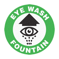 "Eye Wash Fountain" Floor Sign, Adhesive, English with Pictogram Brunswick Fyr & Safety