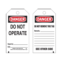 &eacute;tiquettes de verrouillage, Plastique, 3" la x 5-3/4" h, Anglais Brunswick Fyr & Safety