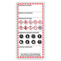 &eacute;tiquettes pour le milieu de travail, Papier cartonn&eacute;, 3" la x 6" h, Français Brunswick Fyr & Safety