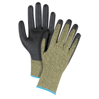 Gants &eacute;lastiques sans coutures r&eacute;sistants &agrave; la coupe noir & jaune, Taille T-Grand/10, Calibre 13, Rev&ecirc;tement Mousse de nitrile, Enveloppe en Aramide, ASTM ANSI niveau A6 Brunswick Fyr & Safety