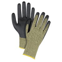 Gants &eacute;lastiques sans coutures r&eacute;sistants &agrave; la coupe noir & jaune, Taille 2T-Grand/11, Calibre 13, Rev&ecirc;tement Mousse de nitrile, Enveloppe en Aramide, ASTM ANSI niveau A6 Brunswick Fyr & Safety