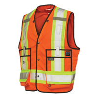 Surveyor Safety Vest, High Visibility Orange, Large, Polyester Brunswick Fyr & Safety