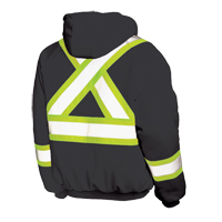 Insulated Safety Hoodie, Polyester, Large, Black Brunswick Fyr & Safety