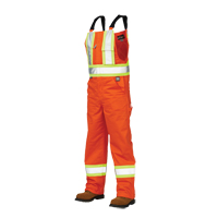 Unlined Safety Overalls, Poly-Cotton, Large, High Visibility Orange Brunswick Fyr & Safety