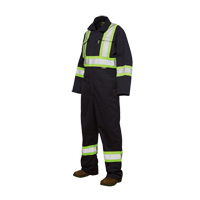 Unlined Safety Coveralls, Large, Navy Blue Brunswick Fyr & Safety