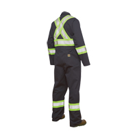 Unlined Safety Coveralls, Large, Navy Blue Brunswick Fyr & Safety