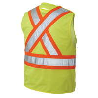 5-Point Tearaway Safety Vest, High Visibility Lime-Yellow, Large/X-Large, Polyester Brunswick Fyr & Safety