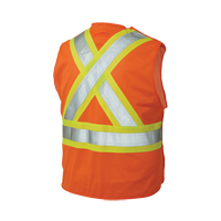 5-Point Tearaway Safety Vest, High Visibility Orange, Large/X-Large, Polyester Brunswick Fyr & Safety