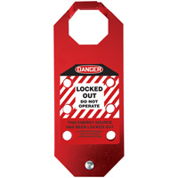 Stopout<sup>®</sup> OSHA Danger Aluma-Tag™ Locked Out Do Not Operate Hasp, Red SGH860 | Brunswick Fyr & Safety