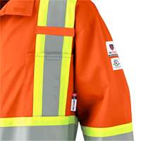 7702 FR Hi-Vis Safety Coveralls, Size 36, Orange Brunswick Fyr & Safety