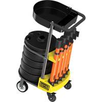 PLUS Barrier Post Cart Kit with Tray, 75' L, Metal, Orange Brunswick Fyr & Safety