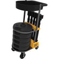 PLUS Barrier Post Cart Kit with Tray, 75' L, Metal, Black Brunswick Fyr & Safety