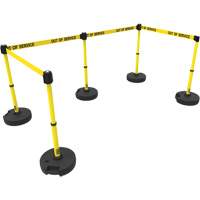 PLUS Barrier Post Set X5, Plastic, 42" H, Yellow Tape, 15' Tape Length SGI925 | Brunswick Fyr & Safety