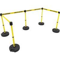 PLUS Barrier Post Set X5, Plastic, 42" H, Yellow Tape, 15' Tape Length SGI926 | Brunswick Fyr & Safety