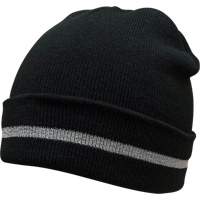 Knit Hat with Silver Reflective Stripe, One Size, Black SGJ105 | Brunswick Fyr & Safety