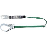 V-Series Lanyard, 6', Rebar Hook Center, Snap Hook Leg Ends, Polyester Brunswick Fyr & Safety