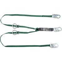 V-Series Tie-Back Lanyard, 6', Snap Hook Center, Snap Hook Leg Ends, Polyester Brunswick Fyr & Safety