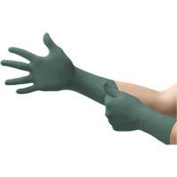 Dura Flock Gloves, Small, Nitrile, 8-mil, Powder-Free, Green Brunswick Fyr & Safety
