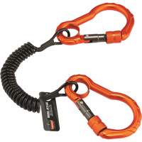 Squids&reg; 3166 Tool Lanyard, Coil, Dual Carabiner Brunswick Fyr & Safety