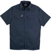 Chemise de travail &agrave; manches courtes en tissu crois&eacute; avec boutons-pression, Hommes, Petit, Bleu marine Brunswick Fyr & Safety