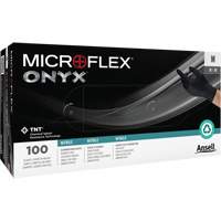 Onyx&reg; Gloves, Small, Nitrile, 3.5-mil, Powder-Free, Black Brunswick Fyr & Safety