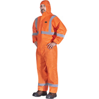 2077 Hooded Coveralls with Reflective Tape, Small, Orange, SMS Brunswick Fyr & Safety
