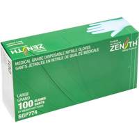 Gants jetables de calibre m&eacute;dical r&eacute;sistants &agrave; la perforation, Grand, Nitrile, 4,5 mils, Sans poudre, Bleu, Classe 2 Brunswick Fyr & Safety