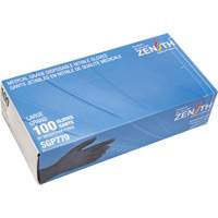 Puncture-Resistant Medical-Grade Disposable Gloves, Large, Nitrile, 5-mil, Powder-Free, Black, Class 2 Brunswick Fyr & Safety