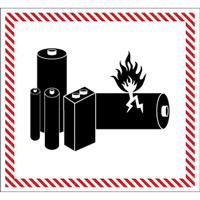 Hazardous Material Handling Labels, 4-1/2" L x 5-1/2" W, Black on Red SGQ532 | Brunswick Fyr & Safety