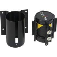 Wall Mount Barrier with Magnetic Tape, Steel, Screw Mount, 7', Black and Yellow Tape Brunswick Fyr & Safety