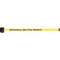Magnetic Tape Cassette for Build-Your-Own Crowd Control Barrier, Attention ne pas entrer, 7', Yellow Tape SGO654 | Brunswick Fyr & Safety