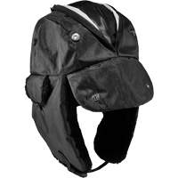 N-Ferno&reg; Zippered Trapper Hat, Polyurethane/Satin Lining, Medium/Small, Black Brunswick Fyr & Safety